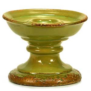 Green Ceramic Pedestal Candle Holder