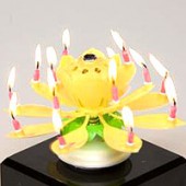 Musical Flower Yellow Birthday Candle