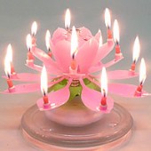 Musical Flower Pink Birthday Candle