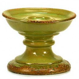 Green Ceramic Pedestal Candle Holder
