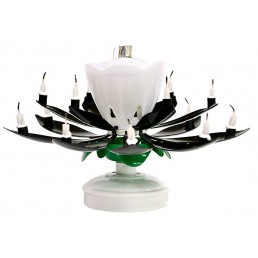 Musical Flower Black Birthday Candle