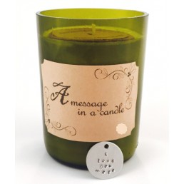 Soft Sweet Vanilla Scent Wine Bottle Candle w/Customizable Message