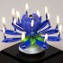 Musical Flower Blue Birthday Candle