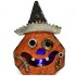 Large LED Spooky Pumpkin w/Hat & Candle Light